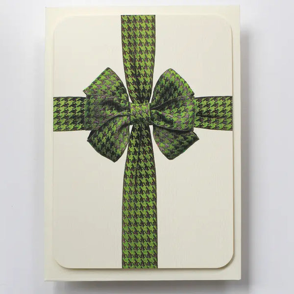 Green Houndstooth Bow