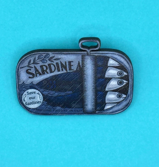 Sardines in a Tin Pin Brooch