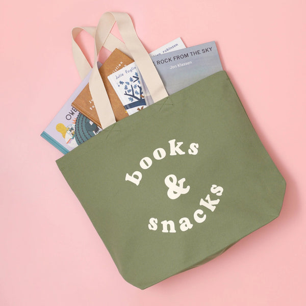 Books & Snacks Canvas Tote Bag