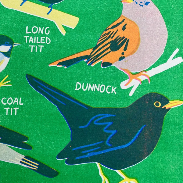 Garden Birds Riso Print