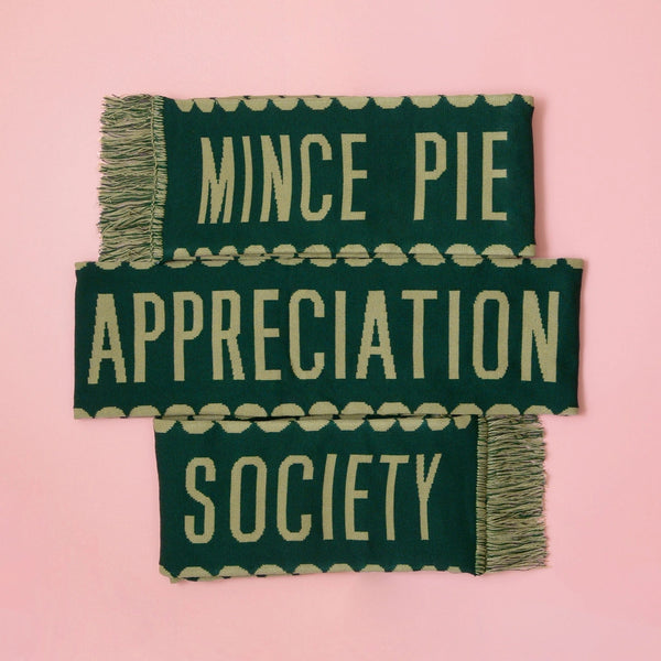 Mince Pie Appreciation Society Knitted Scarf