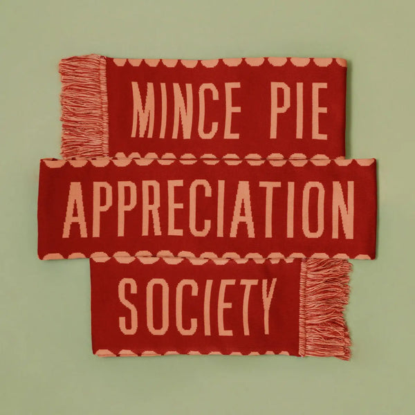 Mince Pie Appreciation Society Knitted Scarf