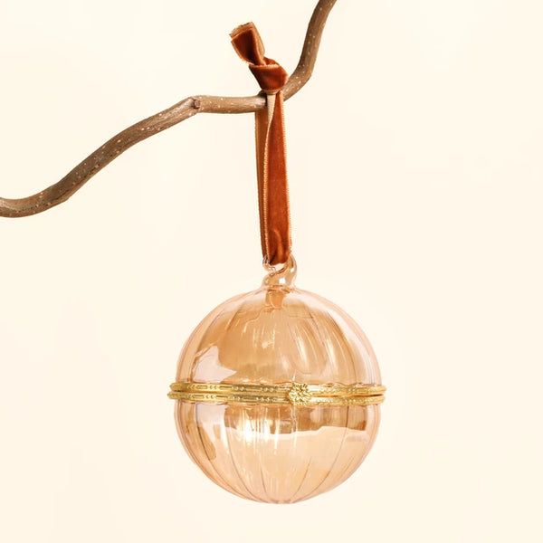 Amber Glass Secret Opening Bauble