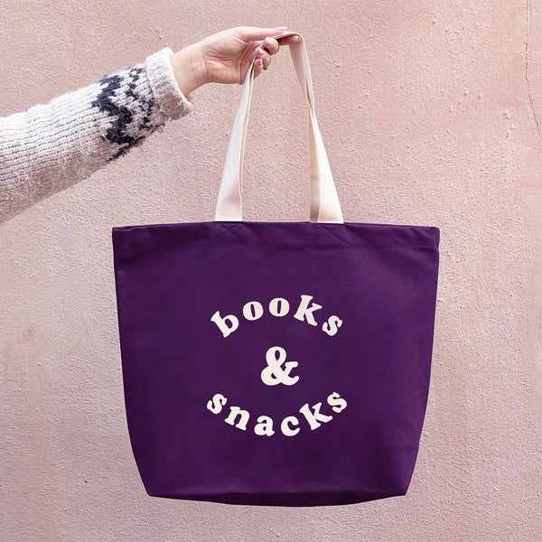 Books & Snacks Canvas Tote Bag