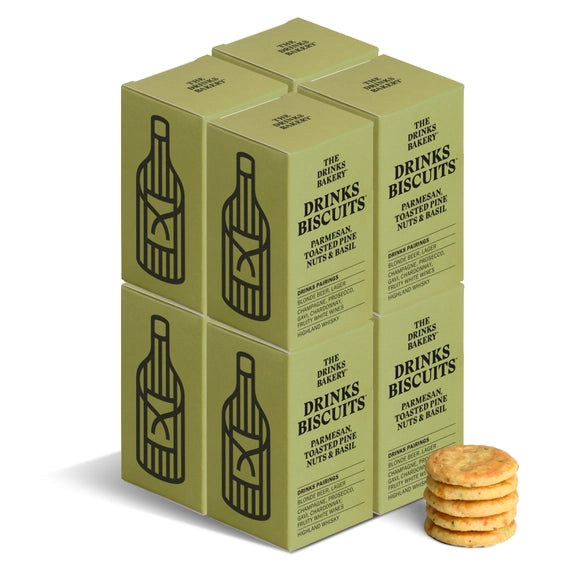 Parmesan, Toasted Pine Nuts & Basil Drinks Biscuits - 36g