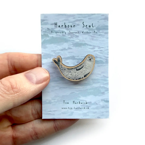 Harbour Seal Wooden Pin Badge