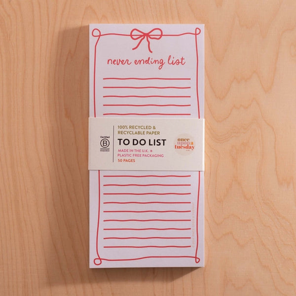 'Never Ending List' To-Do List Pad