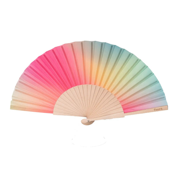 Pink and Green Gradient Hand Fan