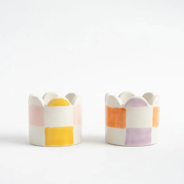 Multi-Check Set of 2 Egg Cups