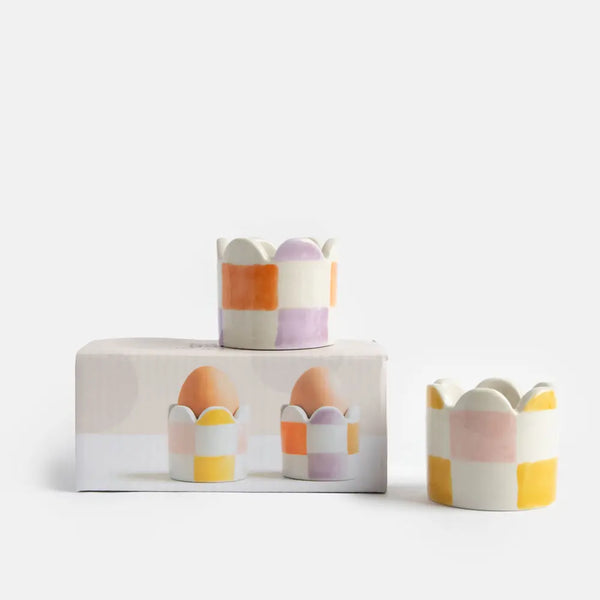 Multi-Check Set of 2 Egg Cups
