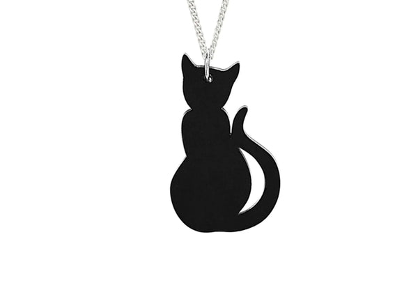 Black Cat Shadow Pendant by Tatty Devine