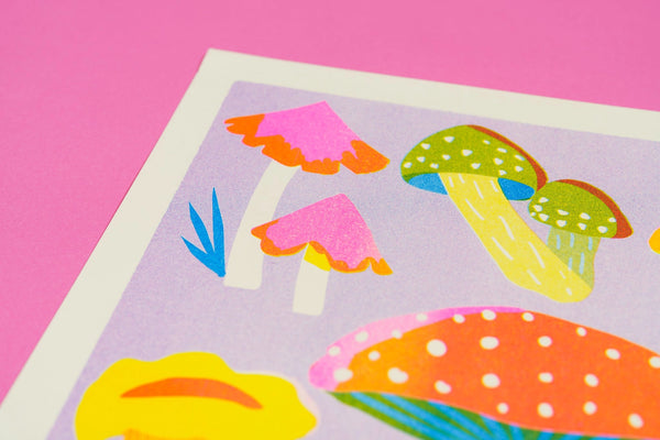 Mushroom Riso Print
