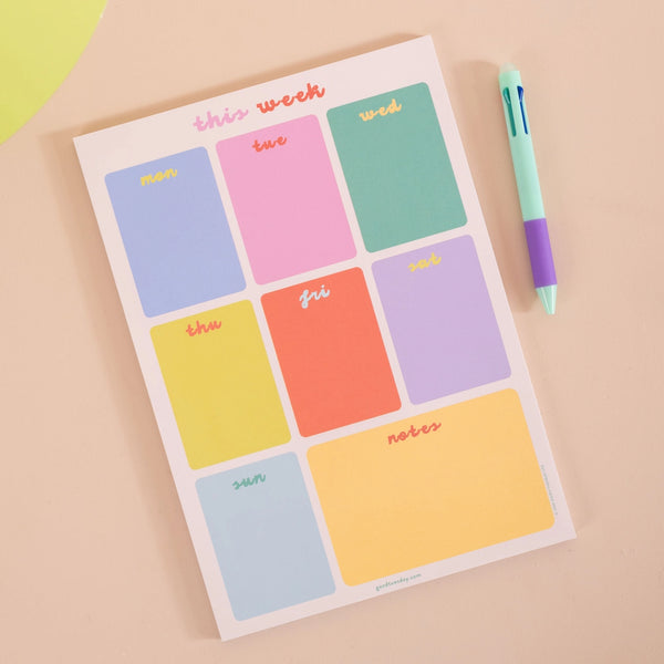 A4 Weekly Planner Pad - Bright Side