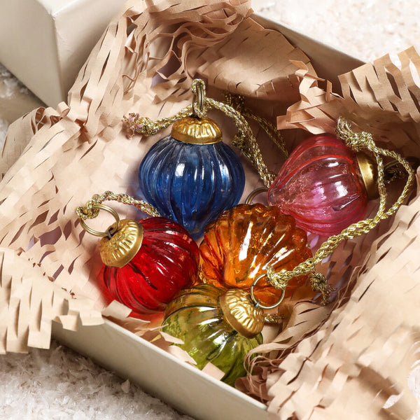 Set of 5 Mini Glass Baubles