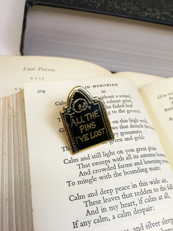 All The Pins I've Lost Gravestone Enamel Pin