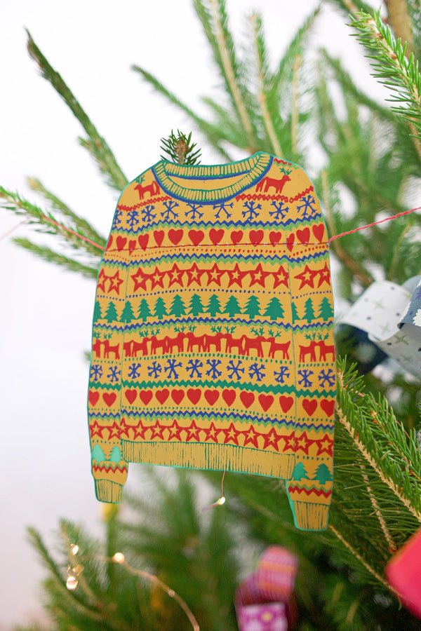 Christmas Jumpers Screenprinted Paper Garland