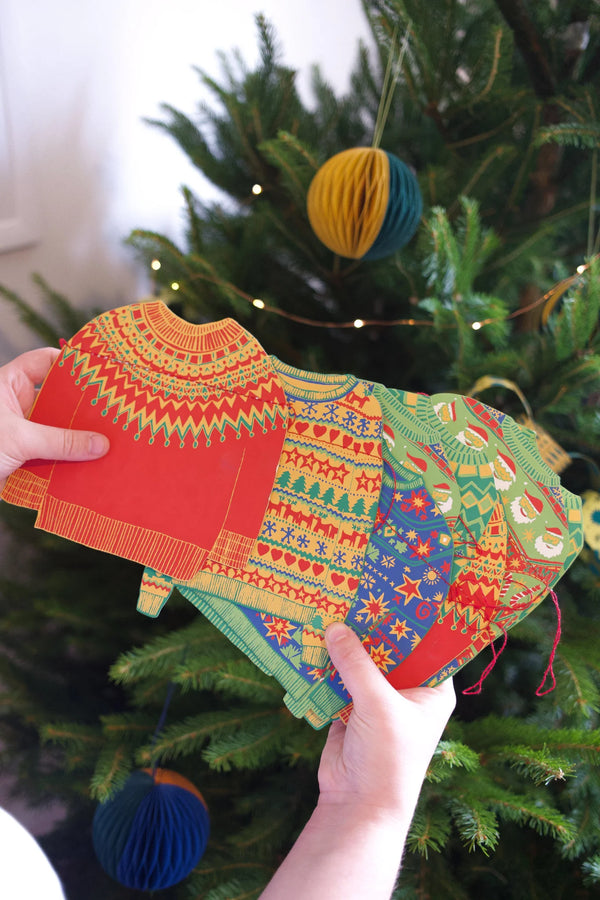 Christmas Jumpers Screenprinted Paper Garland