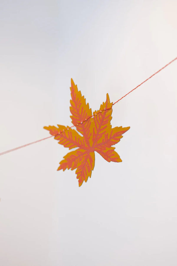 Autumn Leaves Screenprinted Paper Garland by East End Press