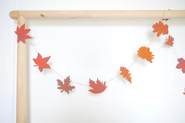 Autumn Leaves Screenprinted Paper Garland by East End Press