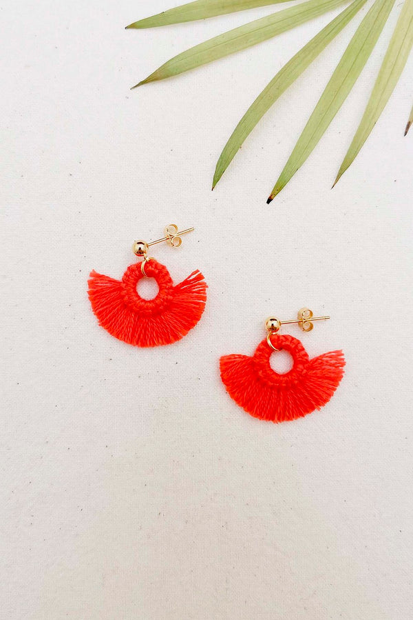 Fringe Circle Stud Earrings