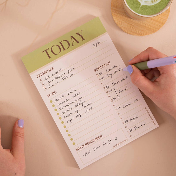 A5 Daily Planner Pad - Matcha