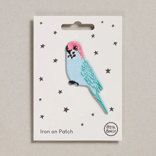 Blue Budgie Iron-on Patch