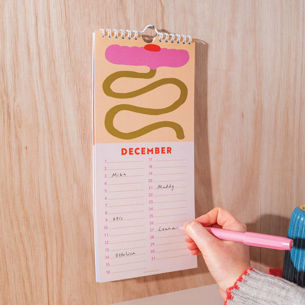 Undated Birthday Calendar - Les Fleurs