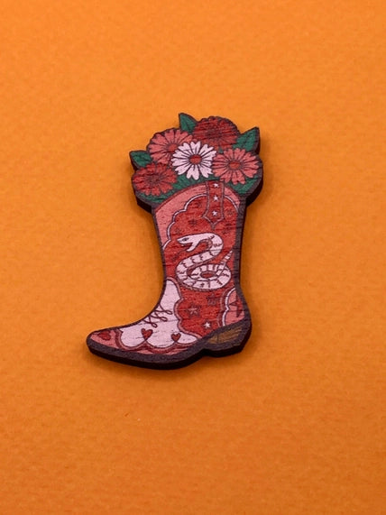 Cowboy Boot Pin Brooch by Su Owen