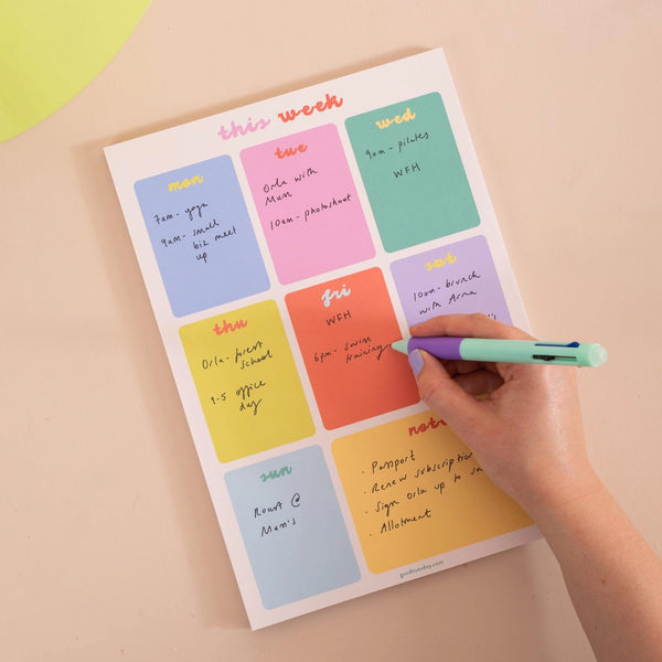 A4 Weekly Planner Pad - Bright Side