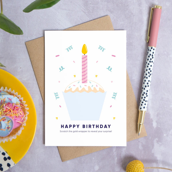 Birthday Cake Pink - Make Your Own Scratch Card