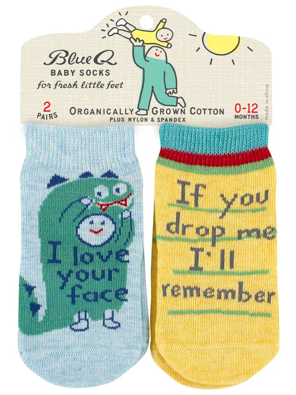 I Love Your Face Baby Socks Pair by Blue Q