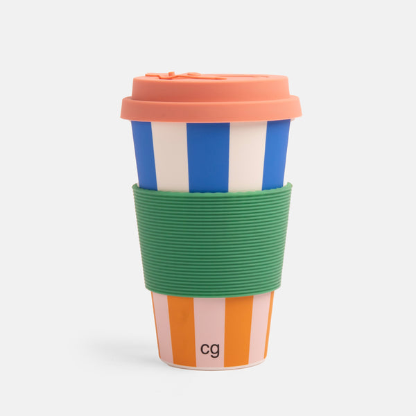 Multi Stripe Coffee Cup by Caroline Gardner