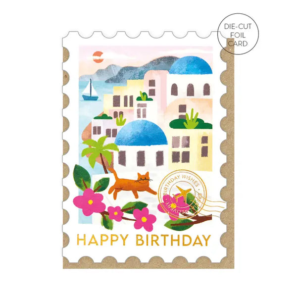 Santorini Stamp Birthday