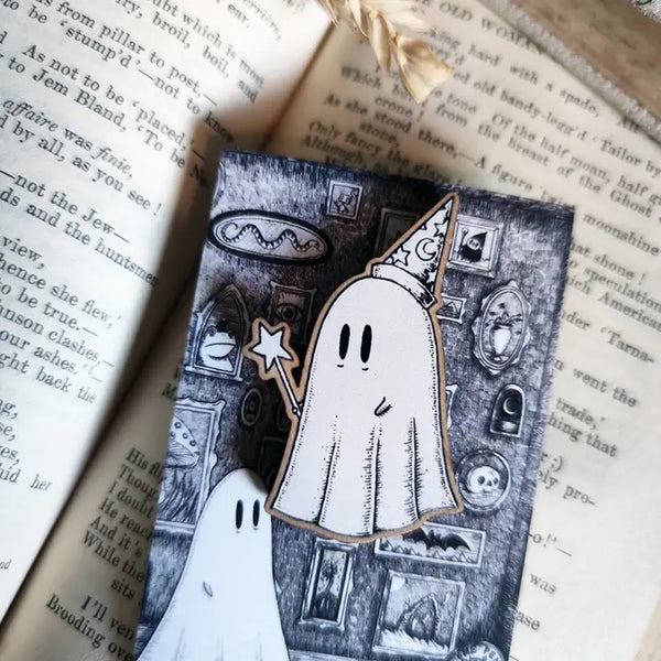 Wizard Ghost Wooden Pin by Jon Turner