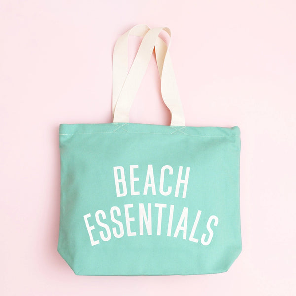 Beach Essentials Canvas Tote Bag