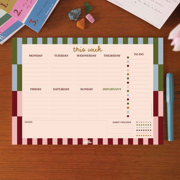 A4 Weekly Planner Pad - Boho Nouveau
