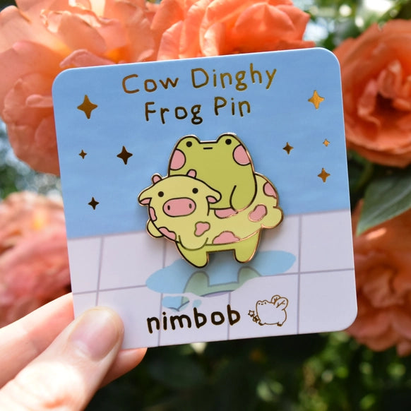 Cow Dingy Frog Enamel Pin by Nimbob
