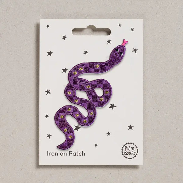 Purple Snake Iron-on Patch by Petra Boase