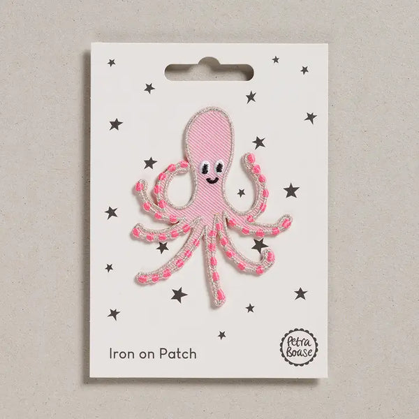 Pink Octopus Iron-on Patch