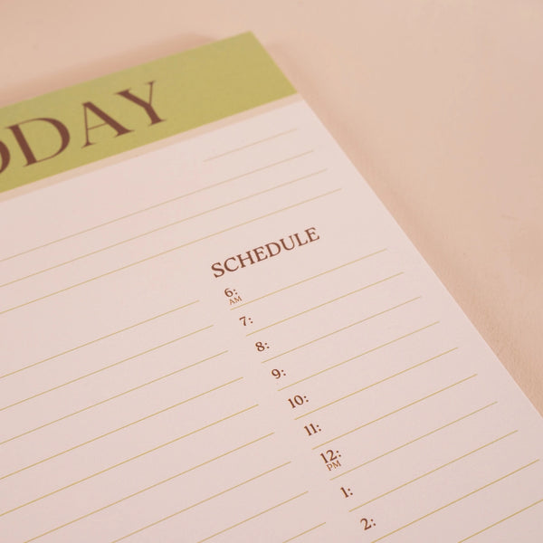 A5 Daily Planner Pad - Matcha