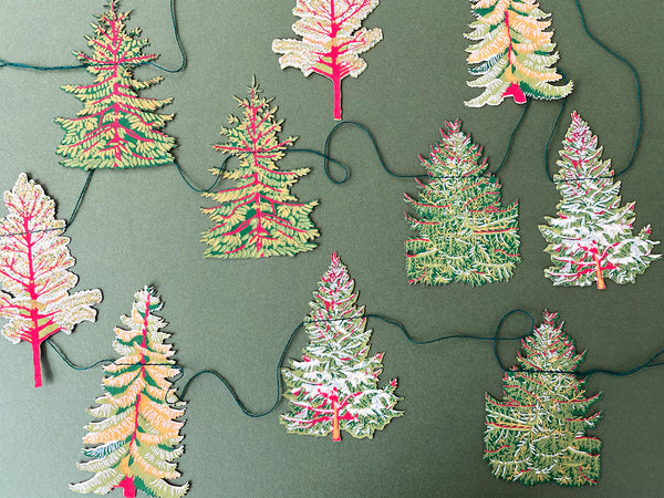 Forest Screenprinted Paper Garland