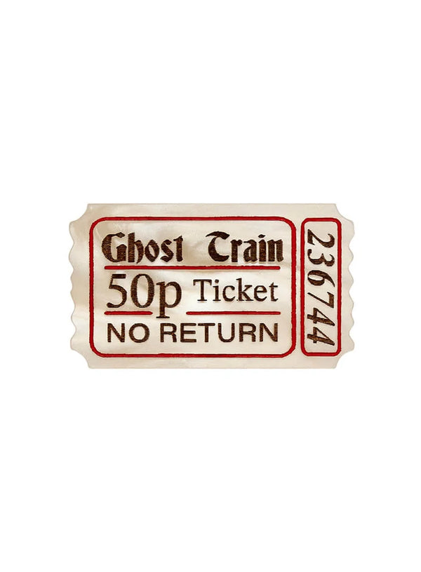 Ghost Train Ticket Brooch