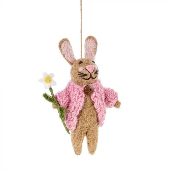 Blossom the Bunny Hanging Felt Decoration by Felt So Good