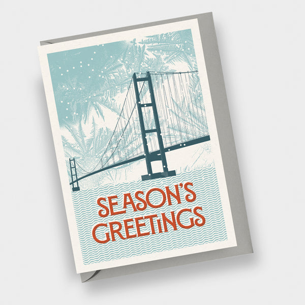 Hull Humber Bridge Christmas Card by Joseph Cox