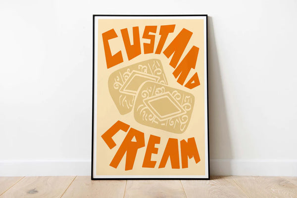 Custard cream biscuit art print 