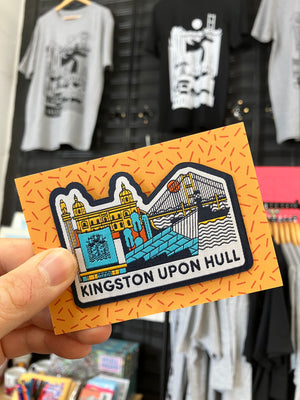 Hull landmarks souvenir or gift woven patch