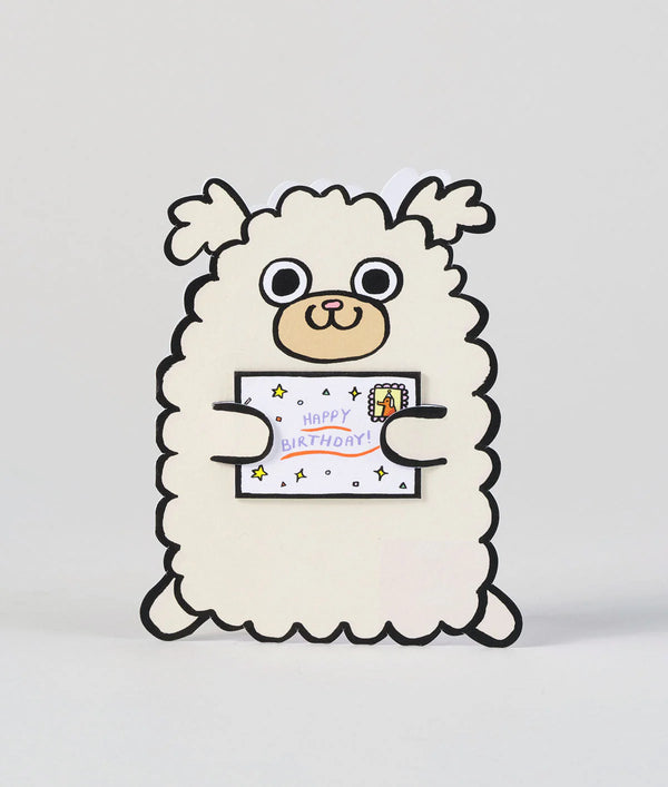 Fluffy Dog with Mini Card