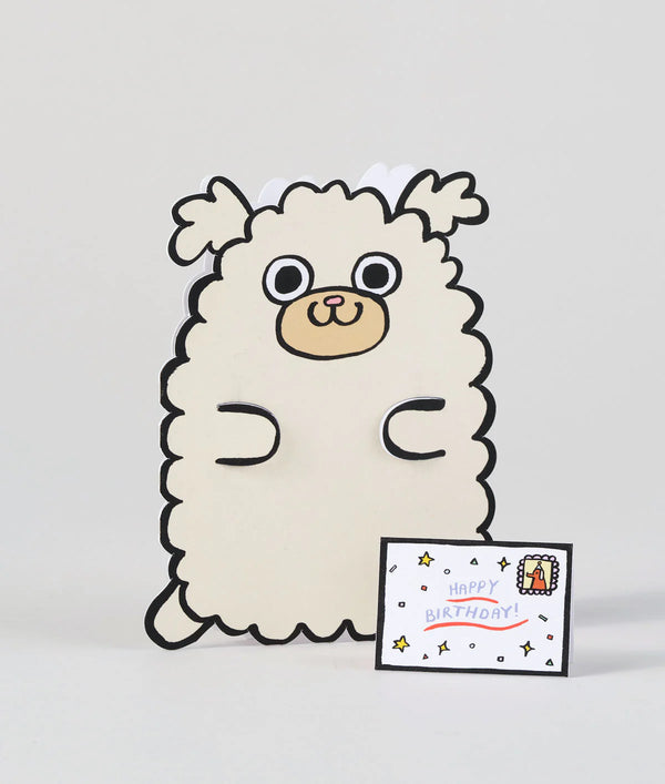Fluffy Dog with Mini Card