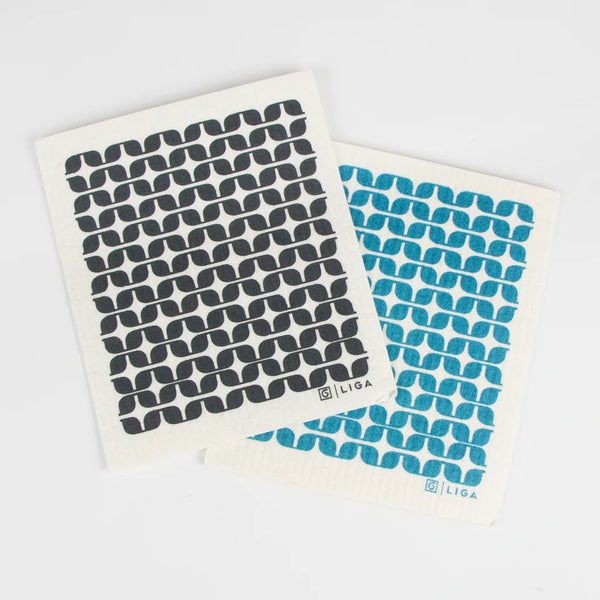 LIGA x Hornsea Pottery Geometric Eco Dishcloths 2 pack