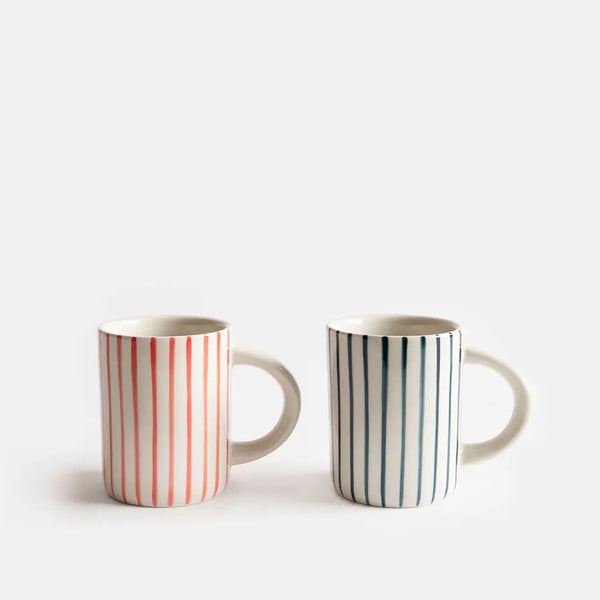 Stripe Espresso Mugs (Set of 2)